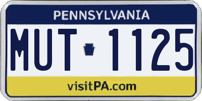 PA license plate MUT1125