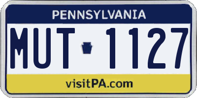 PA license plate MUT1127