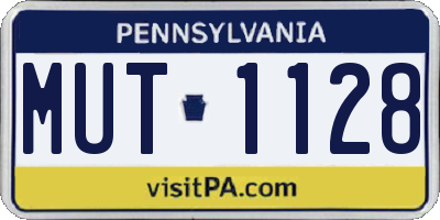 PA license plate MUT1128