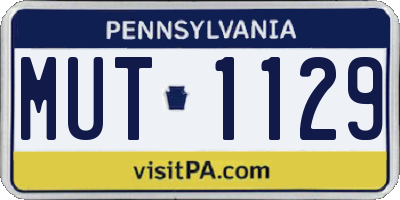 PA license plate MUT1129