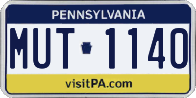 PA license plate MUT1140