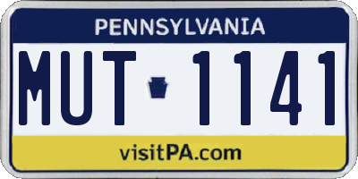 PA license plate MUT1141