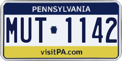 PA license plate MUT1142