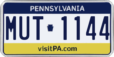 PA license plate MUT1144