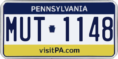 PA license plate MUT1148