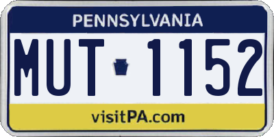 PA license plate MUT1152