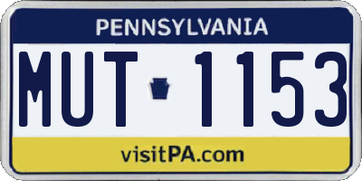 PA license plate MUT1153