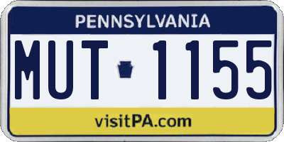 PA license plate MUT1155