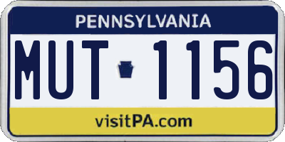 PA license plate MUT1156