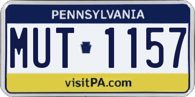 PA license plate MUT1157