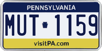 PA license plate MUT1159