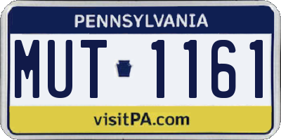 PA license plate MUT1161