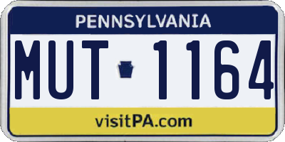 PA license plate MUT1164