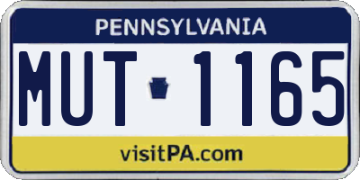 PA license plate MUT1165