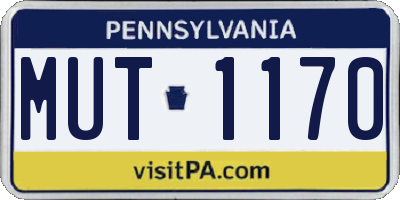 PA license plate MUT1170