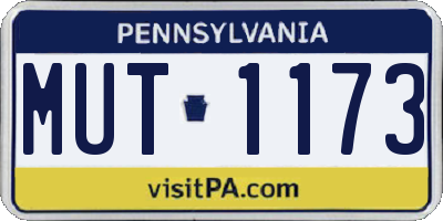 PA license plate MUT1173