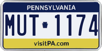 PA license plate MUT1174