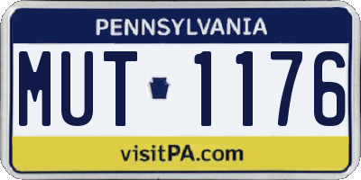 PA license plate MUT1176