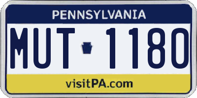 PA license plate MUT1180