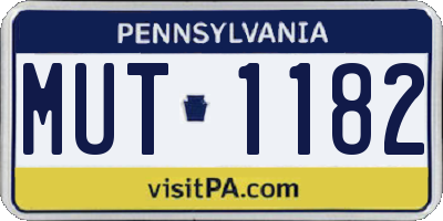 PA license plate MUT1182