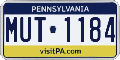 PA license plate MUT1184
