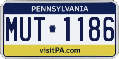 PA license plate MUT1186