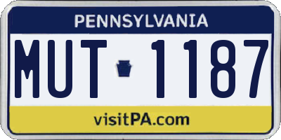 PA license plate MUT1187