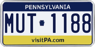 PA license plate MUT1188