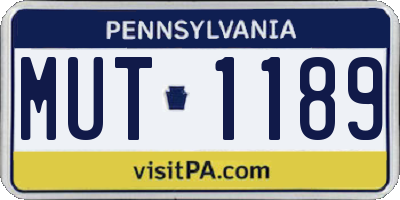 PA license plate MUT1189