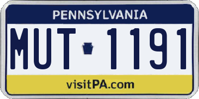 PA license plate MUT1191