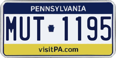 PA license plate MUT1195