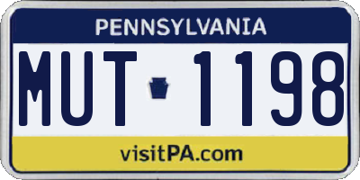 PA license plate MUT1198