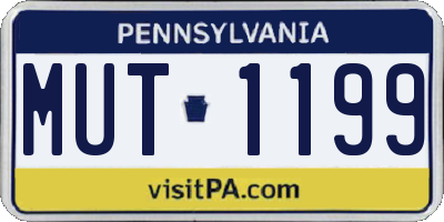 PA license plate MUT1199
