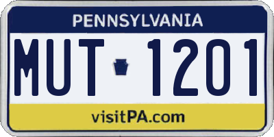 PA license plate MUT1201