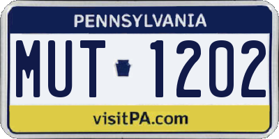 PA license plate MUT1202