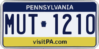 PA license plate MUT1210