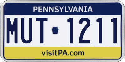 PA license plate MUT1211