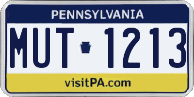 PA license plate MUT1213