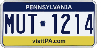 PA license plate MUT1214