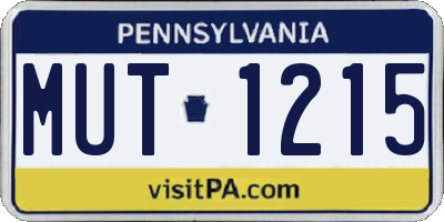 PA license plate MUT1215