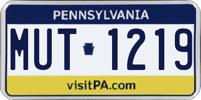 PA license plate MUT1219