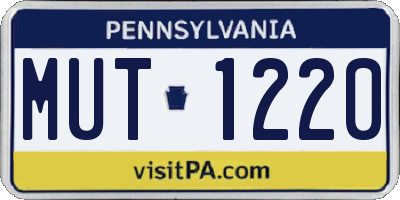 PA license plate MUT1220