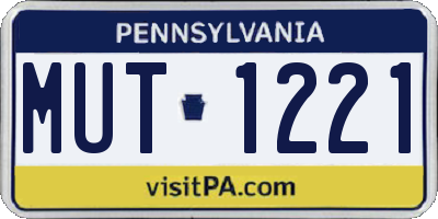PA license plate MUT1221