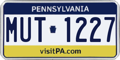 PA license plate MUT1227