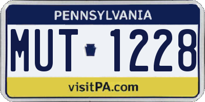 PA license plate MUT1228
