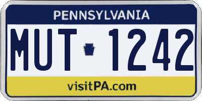 PA license plate MUT1242