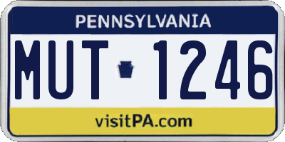 PA license plate MUT1246