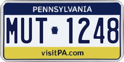 PA license plate MUT1248