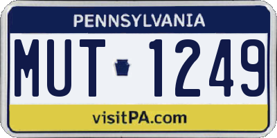 PA license plate MUT1249