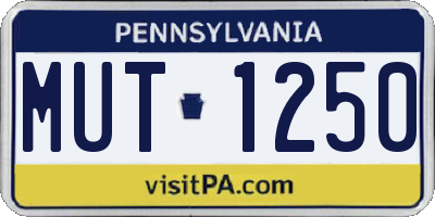 PA license plate MUT1250